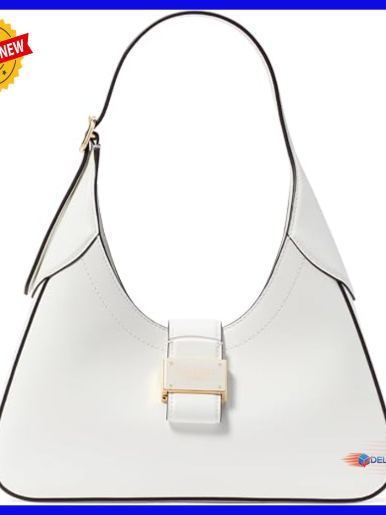 Small Leather Shoulder Bag With Magnetic Closure, Trapezoid Shape
